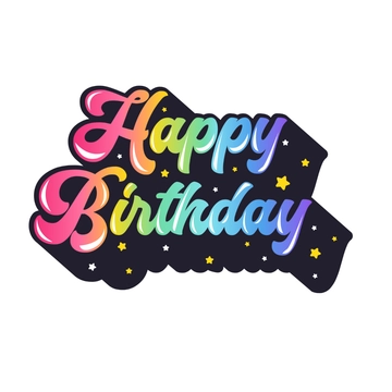 Free Rainbow Happy Birthday Text Clipart Template to Edit Online