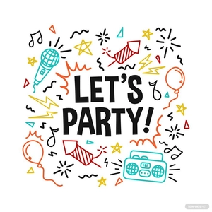 Happy Birthday Party Doodle Vector