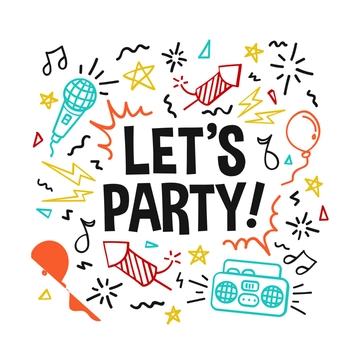 Free Happy Birthday Party Doodle Clipart Template to Edit Online