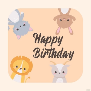 Animals Happy Birthday Vector