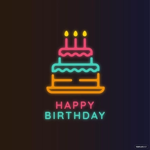 Neon Happy Birthday Vector