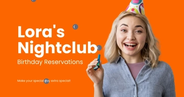 Free Nightclub Birthday Facebook Post Template to Edit Online