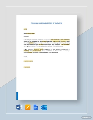 Personal Recommendation of Employee Template