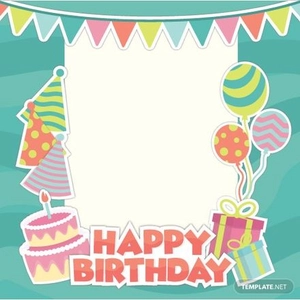 Happy Birthday Photo Frame Vector