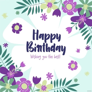 Floral Birthday Card Vector