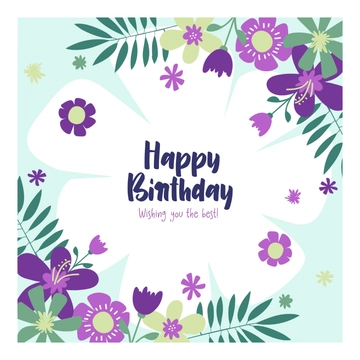 Free Floral Birthday Card Vector Template to Edit Online