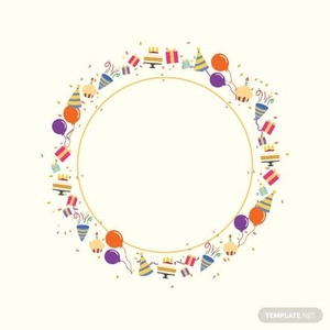 Circle Happy Birthday Frame Vector