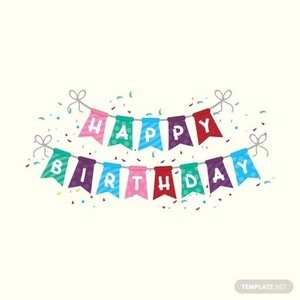 Happy Birthday Party Flag Vector