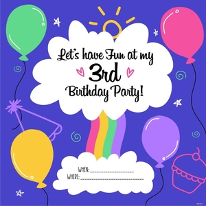 Kids Happy Birthday Invitation Vector