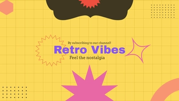 Free Retro Youtube Banner Template to Edit Online