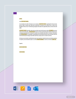 Denial of Request for Additional Discount Template