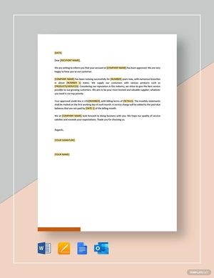 Opening New Credit Account Template