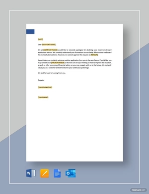 Reply to Request About Credit Rejection Template