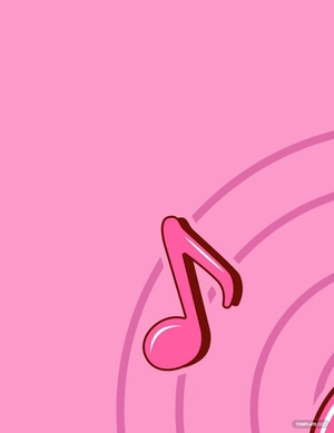 Pink Music Note Vector