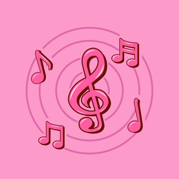 Free Pink Music Note Clipart Template to Edit Online