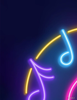 Neon Music Note Vector