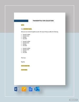Transmittal for Collection Template