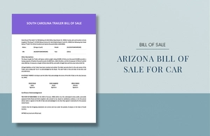 South Carolina Trailer Bill of Sale Template