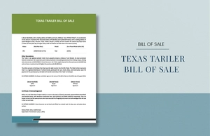 Texas Trailer Bill of Sale Template