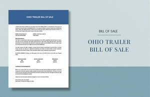 Ohio Trailer Bill Of Sale Template