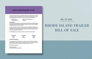 Rhode Island Trailer Bill Of Sale Template