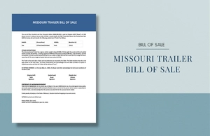Missouri Trailer Bill of Sale Template