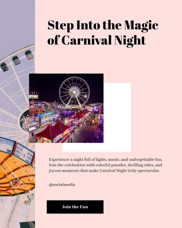Free Carnival Night Instagram Post Template to Edit Online