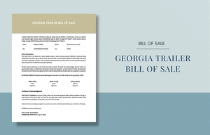 Georgia Trailer Bill of Sale Template