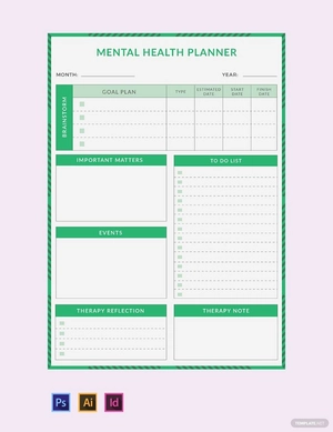 Mental Health Planner Template