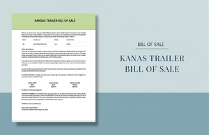 Kentucky Trailer Bill of Sale Template