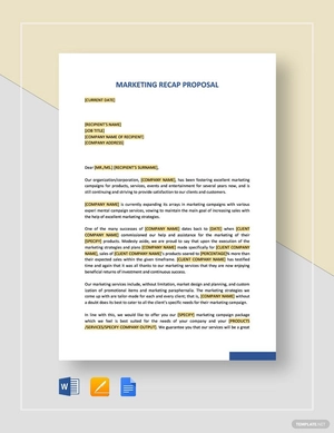Marketing Recap Proposal Template Marketing Recap Proposal Template