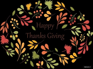 Floral Happy Thanksgiving Vector