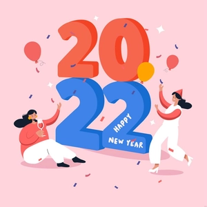 Happy New Year Cartoon Illustration