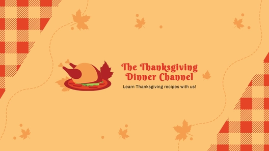 Free Thanksgiving Dinner Youtube Banner Template to Edit Online