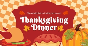 Free Thanksgiving Dinner Facebook Post Template to Edit Online