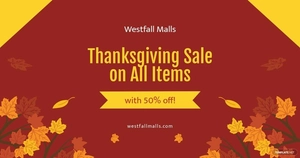 Free Thanksgiving Sale Facebook Post Template to Edit Online