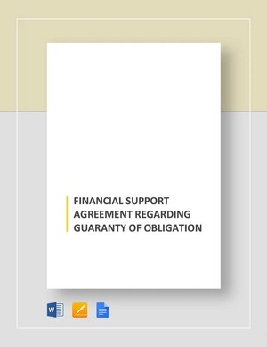 Financial Support Agreement Regarding Guaranty of Obligation Template