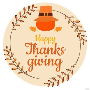 Happy Thanksgiving Circle Vector