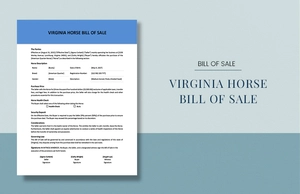 Virginia Horse Bill of Sale Template