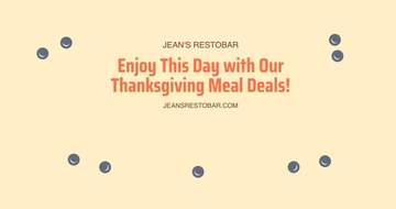 Free Restaurant Thanksgiving Facebook Post Template to Edit Online