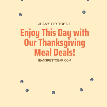 Free Restaurant Thanksgiving Instagram Post Template to Edit Online