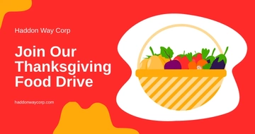 Free Thanksgiving Food Drive Facebook Post Template to Edit Online