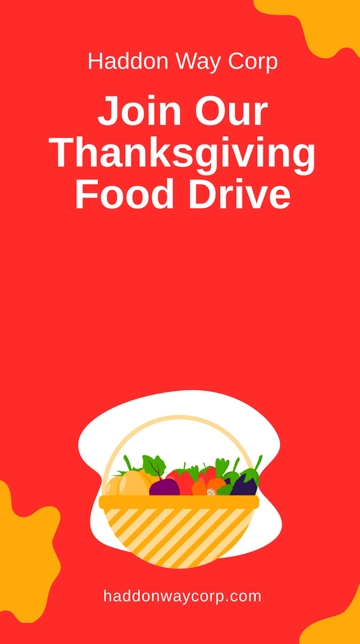 Free Thanksgiving Food Drive Snapchat Geofilter Template to Edit Online