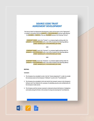 Source Code Trust Agreement Development Template