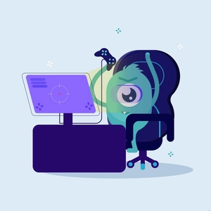 Gaming Cartoon Illustration