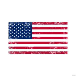 American Flag Worn Vector