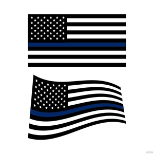 Blue American Flag Vector