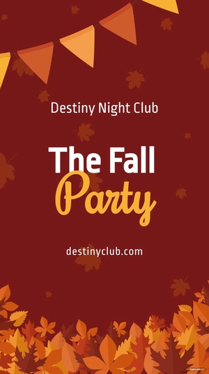 Free Fall Party Whatsapp Post Template to Edit Online