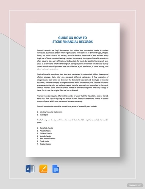 Financial Record Storage Guidelines Template
