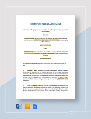 Debenture Pledge Agreement Template
